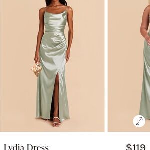 Birdy Grey Satin Maxi Dress in Mint